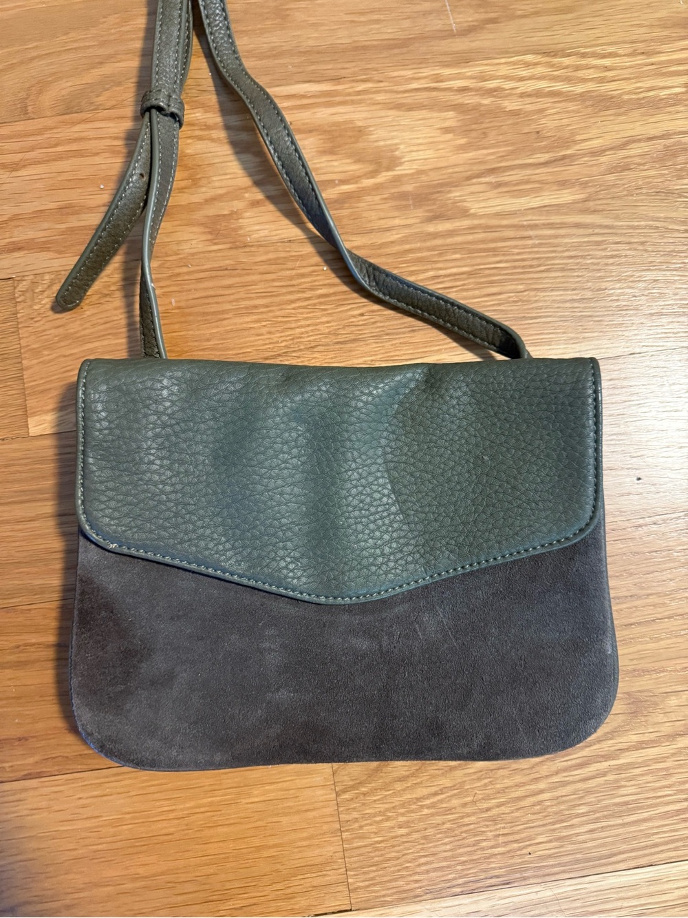 Vici Two-Tone Olive Green and Charcoal Crossbody Bag